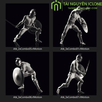Gói Chuyển Động iClone Pha đấu khiên và kiếm nâng cao