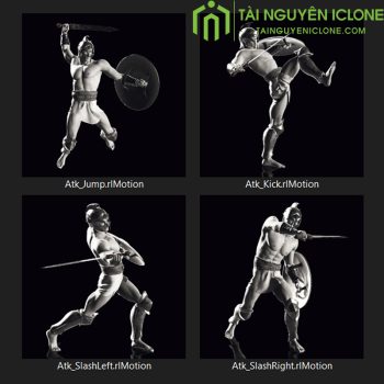 Gói Chuyển Động iClone Sử dụng kiếm và khiên