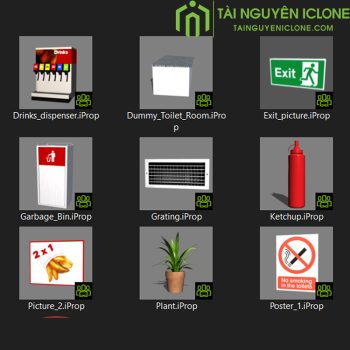 Gói iClone Bộ sưu tập dich vụ ăn uống