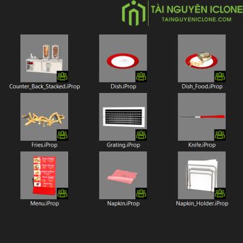 Gói iClone Bộ sưu tập dich vụ ăn uống