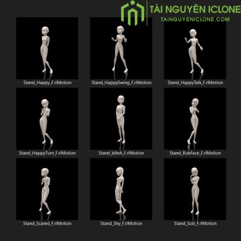Gói iClone Chuyển động hoạt hình cổ điển của nữ