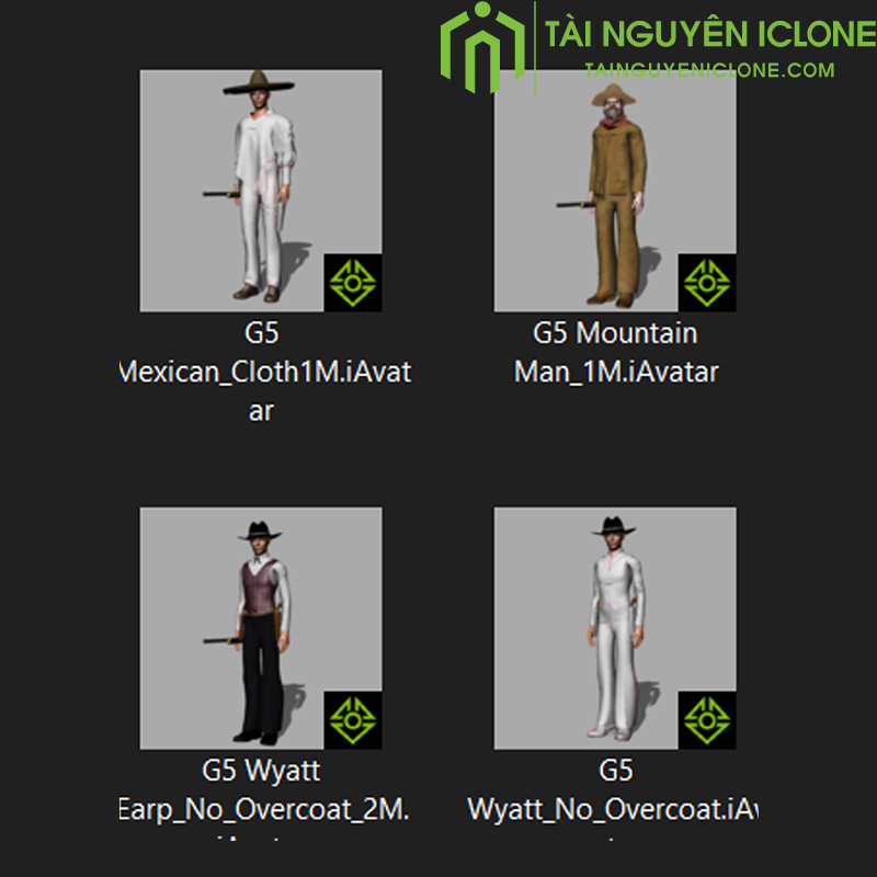 Gói iClone Trang phục cao bồi miền đông